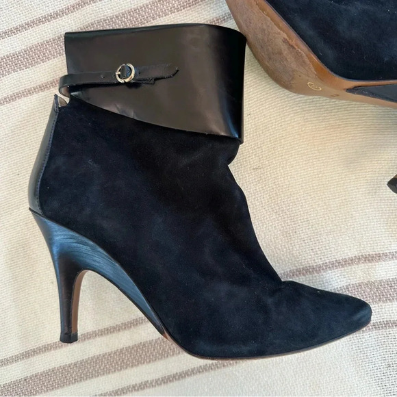 10 Crosby Derek Lam Heeled Black Suede Ankle Boots - Picture 3 of 11